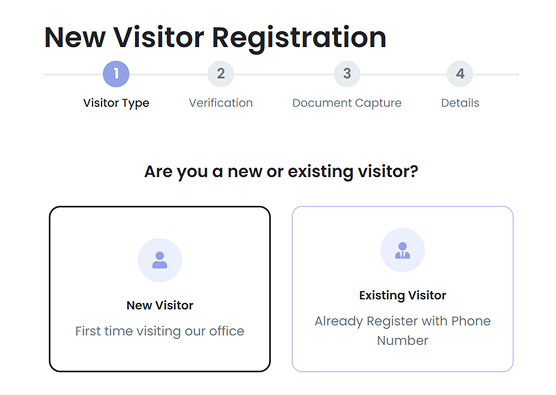 Visitor Management System dashboard